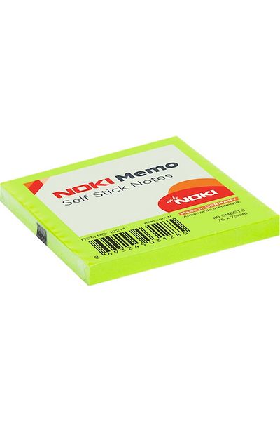 Noki Green Note Paper - 75*75, Adhesive, Pack of 12