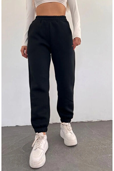 yx yustex sport Siyah Eşofman Jogger Paça Lastikli
