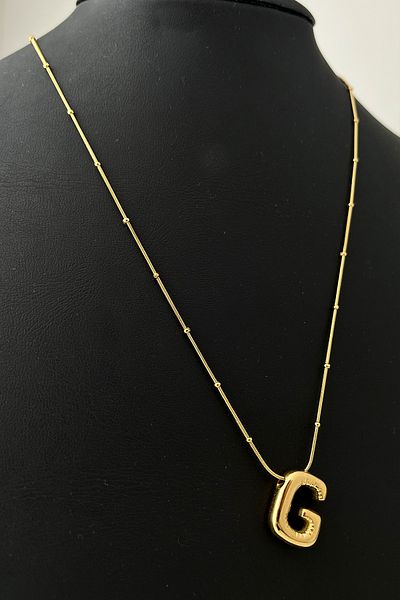 Modex Steel Letter G Balloon Pendant (Letter:1.5cm Chain:44+5)