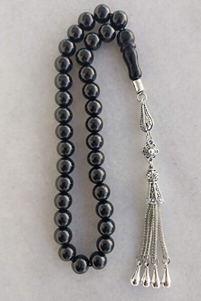 SEVENSLEEPERS Oltu Taşı Tesbih,gürcü Oltusu Dogal Taş Metal Püsküllü Tespih.