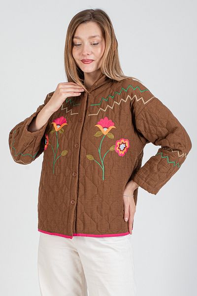Hatun Atila Hatunatila Embroidered Quilted Jacket - 7658-1