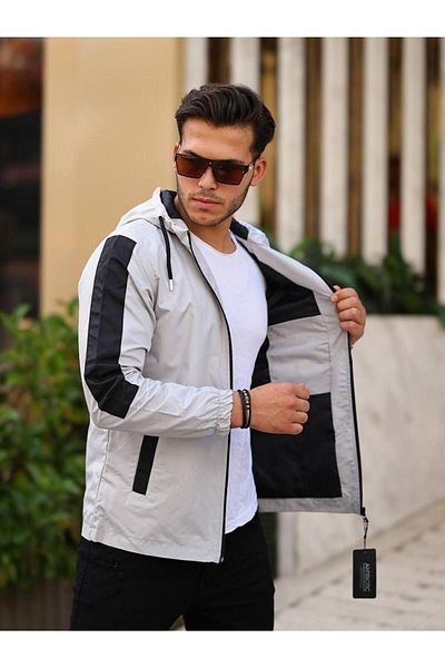 FLUEND MODA Men's Double Colored Seasonal Coat with Raincoat