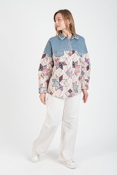 Hatun Atila Hatunatila Top Denim Quilted Jacket - 8557-1