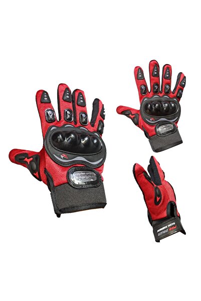 ProBiker Pro Biker Motor - Bisiklet Eldiven Kırmızı Korumalı Elastik Kumaş