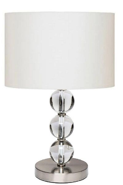 571 Store 2 Decorative Table Night Lamps - Fabric with Glass Body, Chrome Legs and Heads