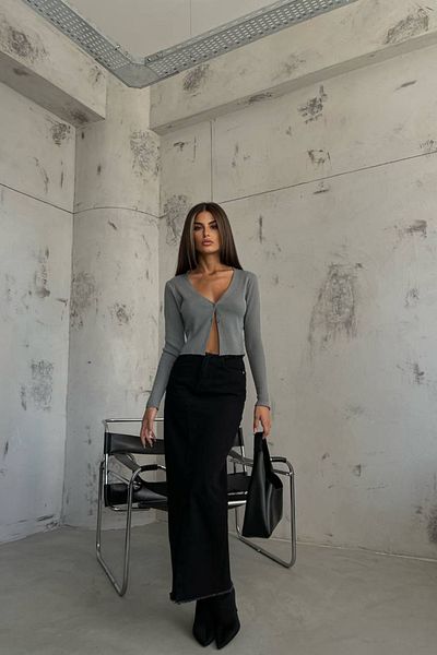 Hiccup Cardigan crop cu decolteu în V