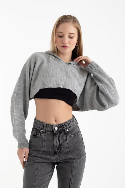 Hiccup Pulover cu glugă crop