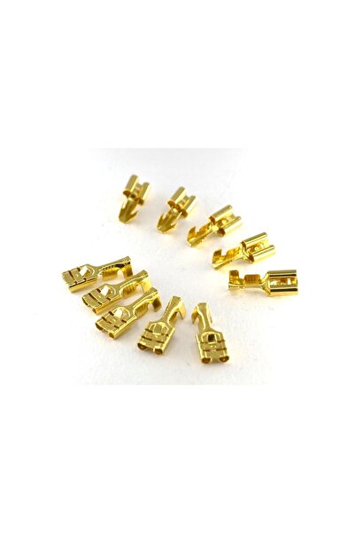 Genel Markalar 6.3mm Dişi Fiş Pirinç Terminal Kablo Ucu 10 Adet