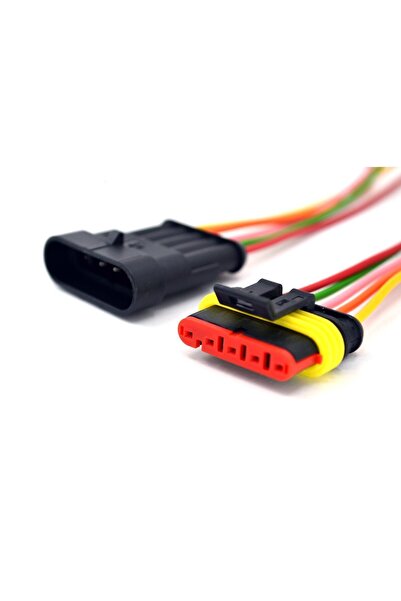 Genel Markalar 1 Takım 5 Pin Kablolu Süper Seal Elektrik Soketi Su Geçirmez K...