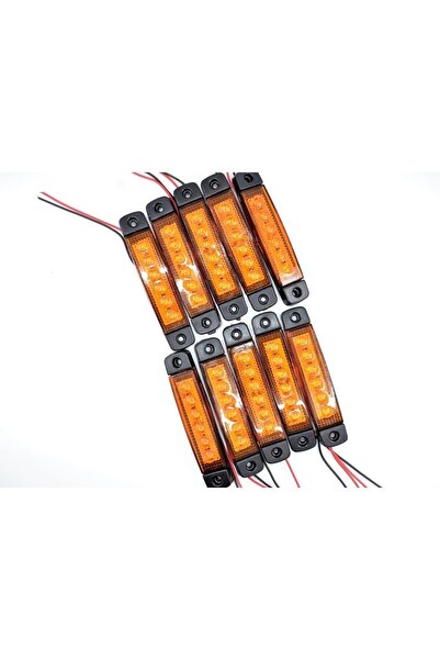 Adam 10 Adet Sarı Turuncu Parmak Lamba 6 Led Su Geçirmez 12v 24v Emir