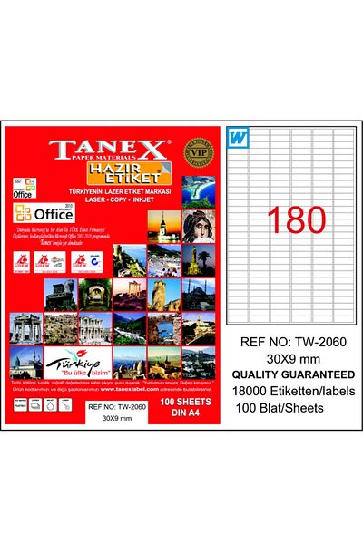 Tanex Laser Label 100 Yp 30x9 Laser-copy-inkjet Tw-2060