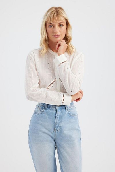 Hiccup Βαμβακερό κεντημένο πουκάμισο Crew Neck