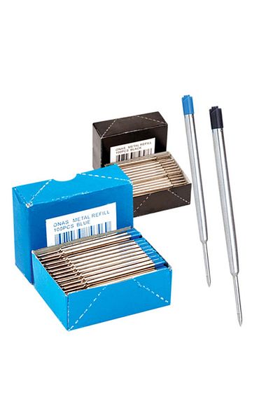 Mikro Parker Type Metal Blue Ballpoint Refill - Pack of 100