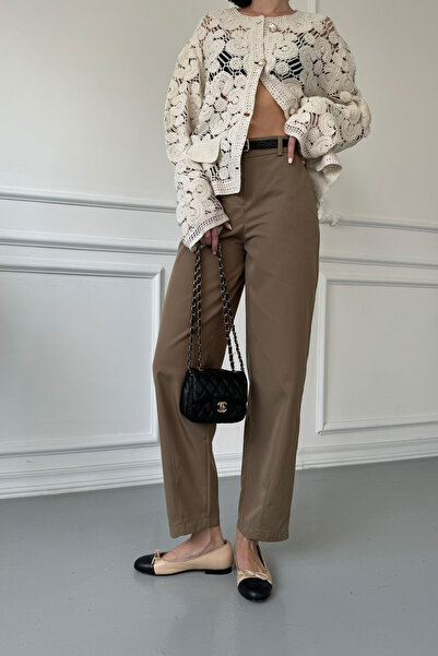 MAGARDE Wide Leg and Belted Trousers - Khaki