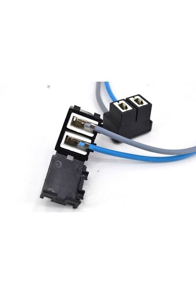 Adam H7 Uyumlu Far Ampul Duy Soketi Uyumlu Seramik Gümüş Terminal Bakır Kablo 2 Adet