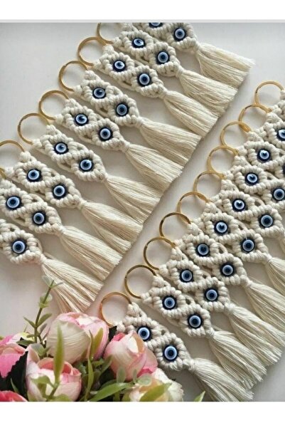 Sude Design 20 قطعة من سلسلة مفاتيح مكرامية - للمناسبات الخاصة وحفلات الزفاف وأعياد الميلاد