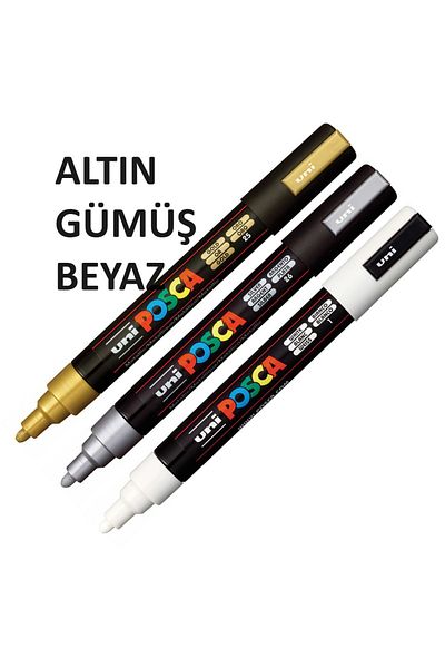 Uni Posca Set of 3 Markers - Pc-1M (0.7mm)