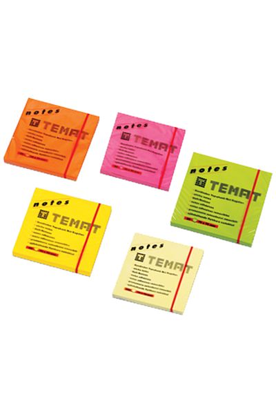 Temat Adhesive Note Paper 75x75 Mm Highlighter Green 10935