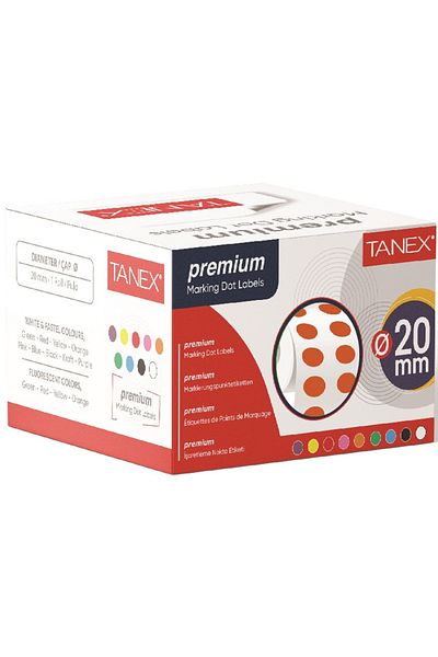 Tanex 20 mm 2500 Pieces Orange Single Point Label Box