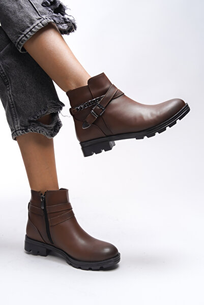 Riccon Γυναικείες μπότες Relrunia - Λεπτομερής αλυσίδα και πόρπη, μαύρισμα δέρμα