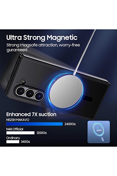 m.tk moveteck Samsung Galaxy Z Fold 6 Kılıf Kamera Çıkıntılı Magsafe Şarj Destekli Mat Renkli Hassas Butonlu Kapak