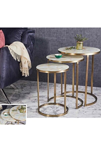 Genel Markalar Eko C Metal Iç Içe Girebilen 3'lü Zigon Gold Eskitme Kaplamalı...