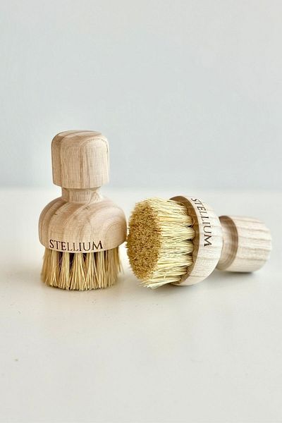 STELLIUM Natural Cactus Herb - Fruit and Vegetable Cleaning Brush, Wooden 1 Piece