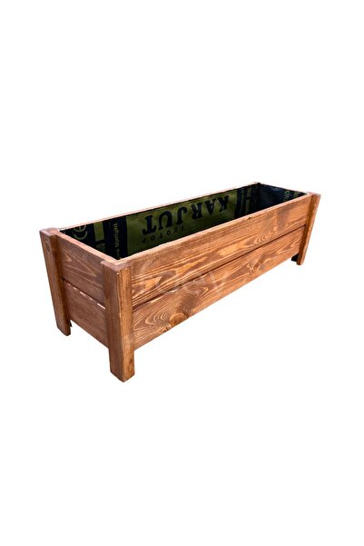 Faev Dış Mekan Dekoratif Ahşap Saksı Hazır Kurulu 100cm X 30cm Yükseklik 30cm