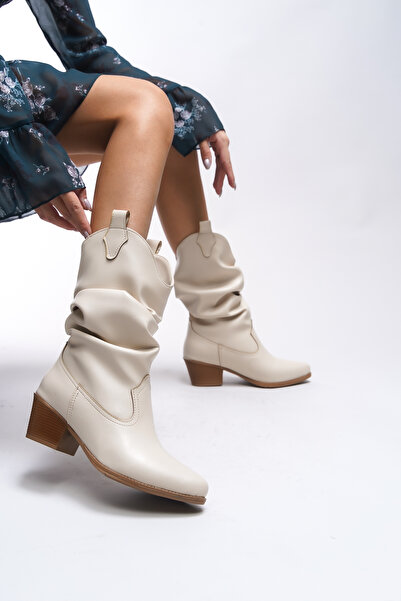 Riccon Uwreness Kadın Western Bot 0012875 Bej Cilt