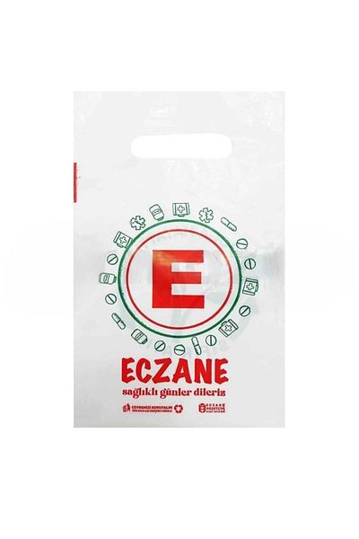 Onbir Tedarik 500 Pieces - 17x27 Cm Ldpe Pharmacy Bag Small Size Handheld