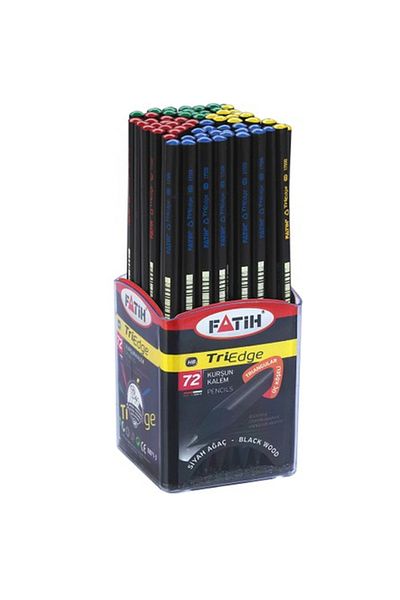 Fatih Black Pencil - Lata Triedge, Pack of 72 (17500)