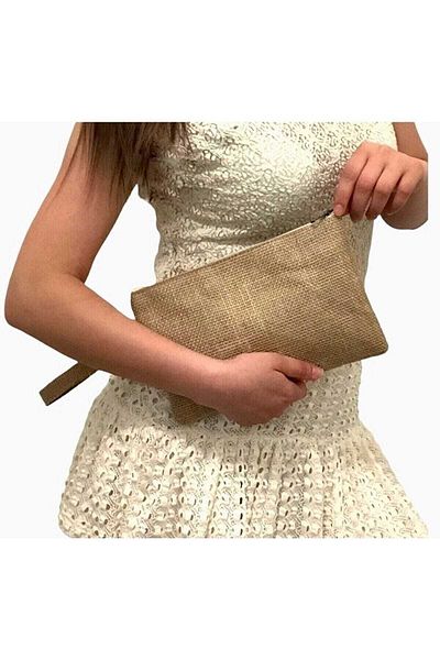 GreandBags Wicker Women's Portfolio - Handbag with Wrist Strap