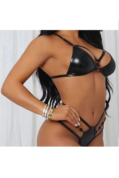 Allure Secrets Γυναικείο δαχτυλίδι ριγέ σέξι μαύρο εσώρουχο Fancy Thong