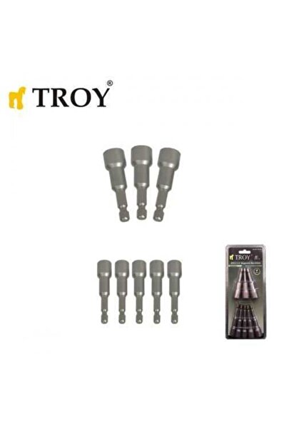 TROY 26133 Mıknatıslı Lokma Adaptör Seti. 8 Parça