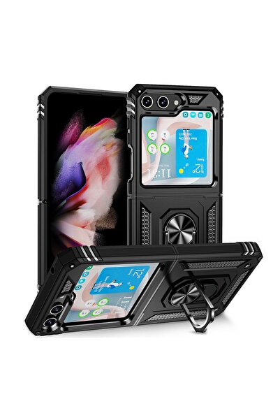 Rivor Samsung Galaxy Z Flip 6 Uyumlu Kılıf Kamera Korumalı Military Armour Yü...