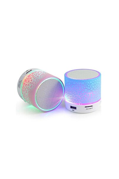 layfhex Mini Bluetooth Hoparlör Dayanıklı LED Işıklı Kablosuz FM Radyo AUX US...