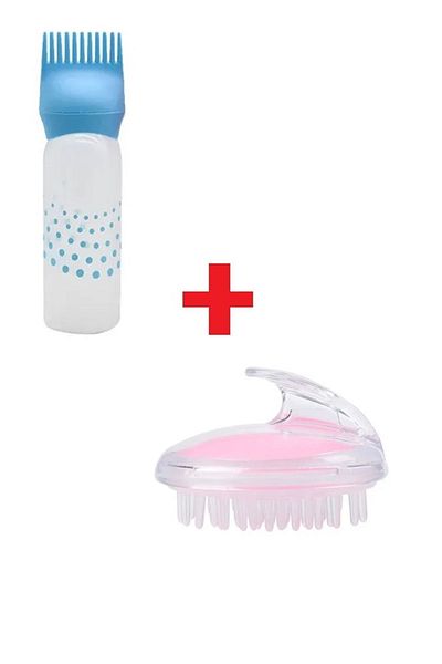 safestore 120ml Plastic Hair Dye Refillable Bottle Applicator Hair Coloring Comb + Hair Massage Comb