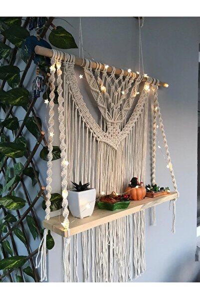 bh bohem handmade Bohem Handmade Makrome Duvar Rafı B133