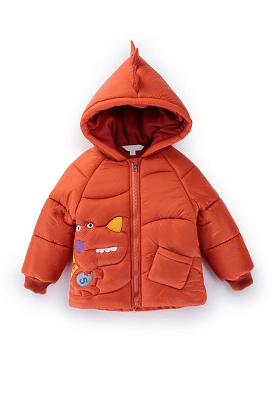 PODIUM GYM Trend Cute Baby Dinosaur Figured Quilted -Welsoft Inflatable Winter Coat