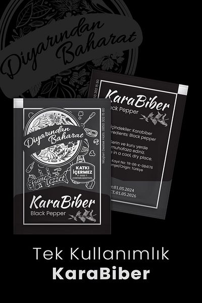 Diyarından Baharat Disposable Black Pepper Spice 1000 Pieces 5X7Cm