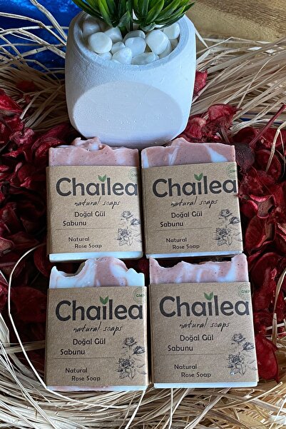Chailea صابون الورد الطبيعي الطبيعي المصنوع يدوياً 100 جرام 4 عبوات