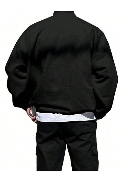 SELENA BUTİK Hanorac negru Colorado unisex cu guler cu fermoar