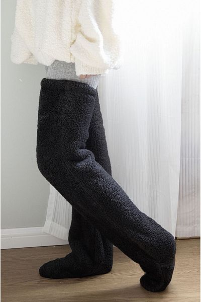 kubbe Tedy Plush Sleeping Socks Welsoft Above Knee Home Socks Foot Warmer Long Socks