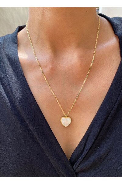 MagicStone Cam Sedef Kalpli Altın Renk Kolye