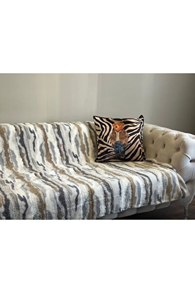 Evrimax Peluş Tavşan Tüyü Yumuşak Koltuk Örtüsü 150x200 - 3 ' lü Koltuk Örtüsü