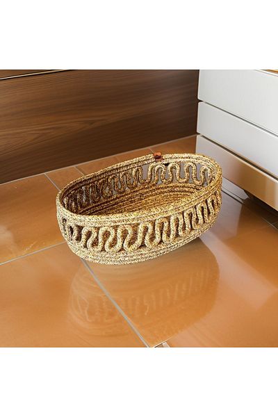 Evrimax Bread Basket Wicker Bread Basket Detailed Embroidered Luxury Bread Basket
