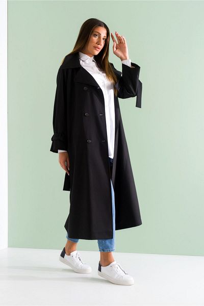SahraAfra Rosette tranch coat
