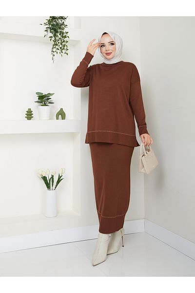 Pamuk Butik Γυναικείο Σετ Πλεκτό Mercerized Φούστα Διπλό