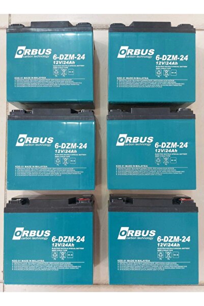 ORBUS 12v24 Amper Jel Akü 6'lı Takım 2024 Güncel Üretim Tarihli