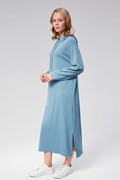 Hatun Atila HatunAtila Спеціальна тканина з капюшоном і кишенями, довга сукня - 7871